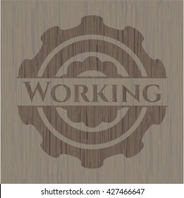 Working retro wood emblem