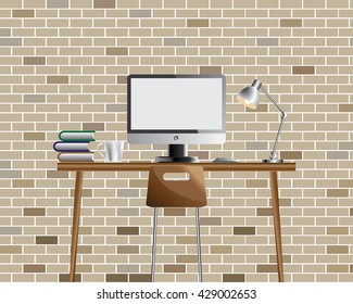 working room, workspace, stylish and modern interior