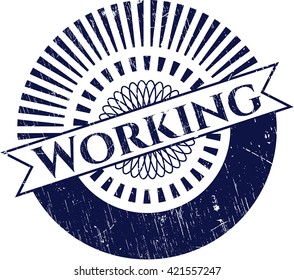 Working rubber grunge stamp