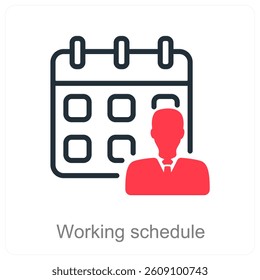Working Schedule and calendar icon concept