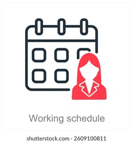 Working Schedule and calendar icon concept