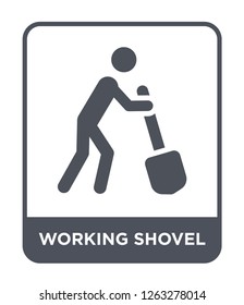 working shovel icon vector on white background, working shovel trendy filled icons from Construction tools collection, working shovel simple element illustration