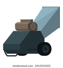 Working shredder icon cartoon vector. Chipper equipment. Grass cutter