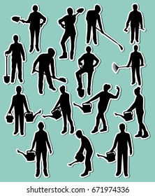 Working silhouette stickers