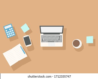 Working space and equipment flat vector, business and technology illustration design. Design for website, infographic, presentation, logo, banner, application etc.