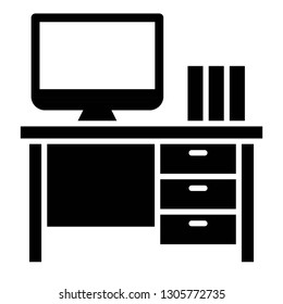 working space icon design with creative modern concept and black and white glyph style logo shape for finance, ui, website, ecommerce, banking, web button design vector eps 10