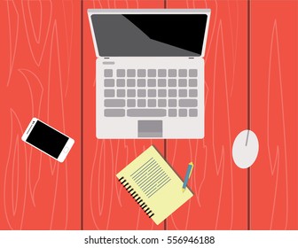Working space, office and office supplies