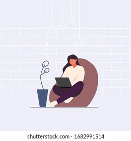 Trabajo y permanencia en la ilustración vectorial plana doméstica