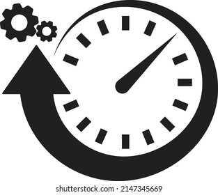 working and stopping time uptime icon