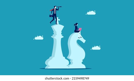 Working strategy concept. Businessman working on strategy. business concept vector