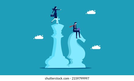 Concepto de estrategia de trabajo. Empresario trabajando en estrategia. vector de concepto de negocio
