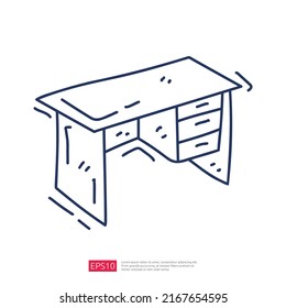 Working Table Doodle Line Icon