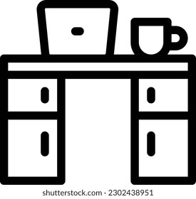 working table Vector illustration on a transparent background.Premium quality symbols.Thin line vector icon for concept and graphic design.