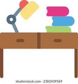 working table Vector illustration on a transparent background.Premium quality symbols. Line Color vector icon for concept and graphic design.