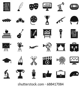 Working target icons set. Simple style of 36 working target vector icons for web isolated on white background