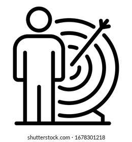 Working target skill icon. Outline working target skill vector icon for web design isolated on white background