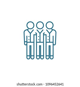 Working team linear icon concept. Working team line vector sign, symbol, illustration.