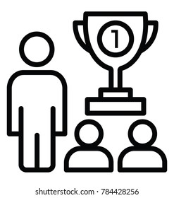 A working team regard line design icon