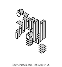 working and thinking brain isometric icon vector. working and thinking brain sign. isolated symbol illustration