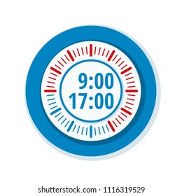 Working time 9 to 17 hours illustration