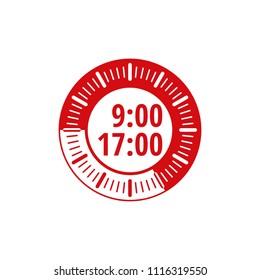 Working time 9 to 17 hours illustration