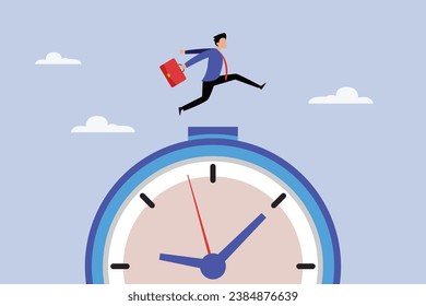 working time efficiency 2D flat vector concept for banner, website, illustration, landing page, flyer, etc