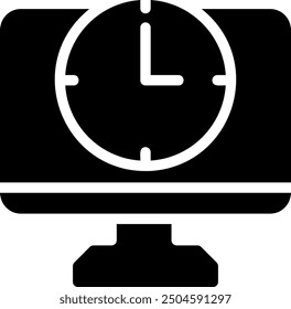 working time glyph icon illustration vector