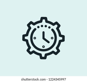 Working time icon line isolated on clean background. Working time icon concept drawing icon line in modern style. Vector illustration for your web mobile logo app UI design.