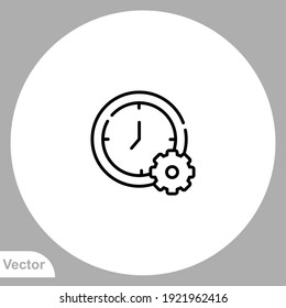 Vector de signo de icono de tiempo de trabajo,Símbolo, ilustración de logotipo para web y móvil