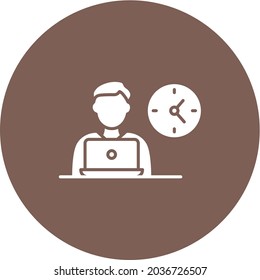 Working Time icon vector image. Can also be used for HR. Suitable for mobile apps, web apps and print media.