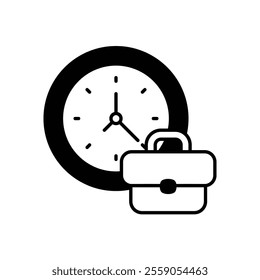 working time icon with white background vector stock illustration