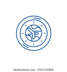 Working time line icon concept. Working time flat  vector symbol, sign, outline illustration.