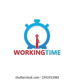Working time logo template design