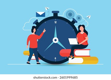 Working time management concept. Time management schedule concept or planning business concept