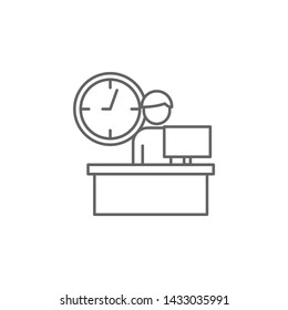 Working, time management icon. Element of time management icon. Thin line icon for website design and development, app development