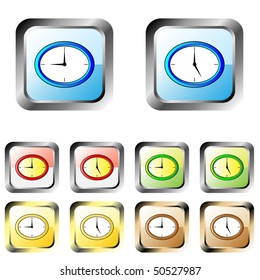 Working time vector colorful icons, 9am-5pm