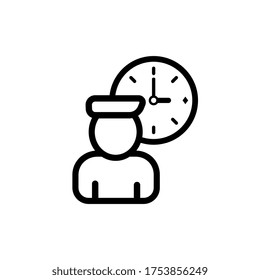 Working time vector illustration filled outline icon.