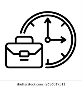 Icono de horas de trabajo y horas de trabajo con reloj 