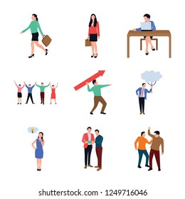 For working together and building belief in oneself here we have co working people flat icons pack. The creativity of this pack attracts the viewer's to hold and use in related field. 