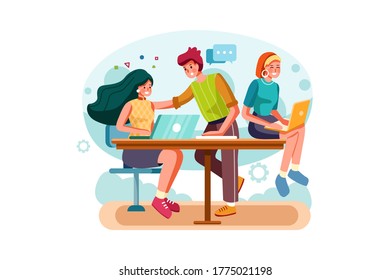 Working Together concept illustration. Vector Illustration concept.