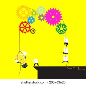 working together to get a great idea.