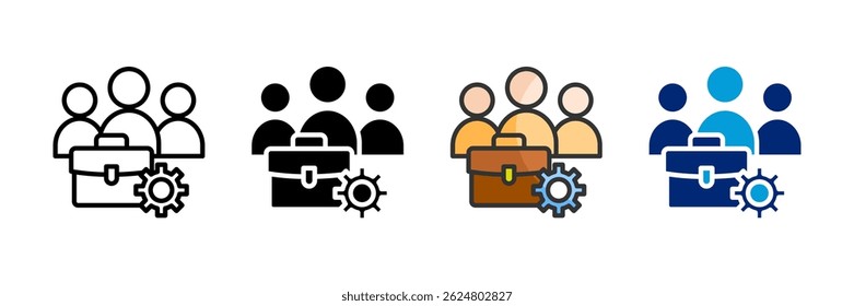 Working Together Icon Set Multiple Style Collection