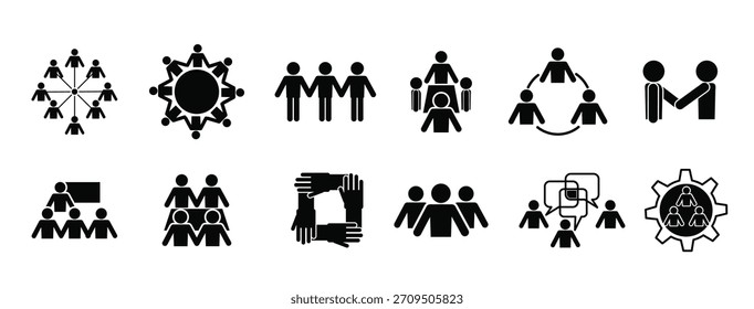 working together icons vector illustration