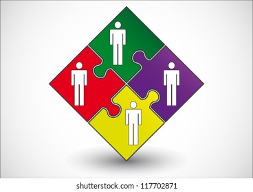 Working together team concept puzzle