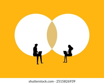 Working together. Two businessmen brainstorming