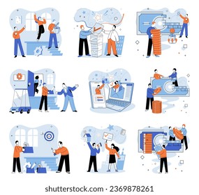 Working together. Vector illustration. Collaboration fuels productivity and drives business growth Partnership agreements are built on trust, shared vision, and effective communication Strategic