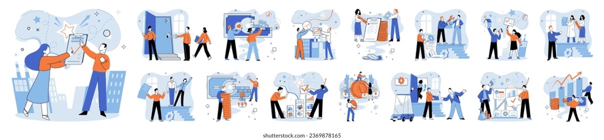 Working together. Vector illustration. Partnerships bring together diverse expertise and resources to drive strategic initiatives A well-defined strategy guides collaborative efforts toward business