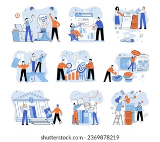 Working together. Vector illustration. Socializing and building friendships at work improve collaboration and teamwork Interactive communication channels facilitate effective collaboration