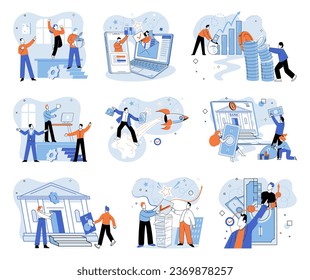 Working together. Vector illustration. Strategic planning and collaboration lead to successful project execution Continuous professional development fosters creativity and innovation in workplace