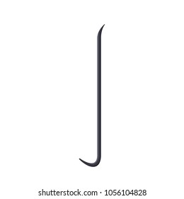 Working tool, nail-puller, manual lever-wedge device for pulling nails driven into the material. A metal tool for the installer, builder, repairman. Vector illustration isolated.